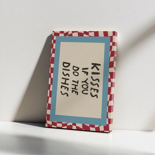 Kisses If You Do The Dishes printable wall art digital download