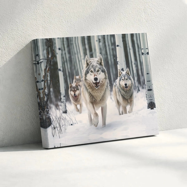 Wolf Pack Winter Forest printable wall art digital download